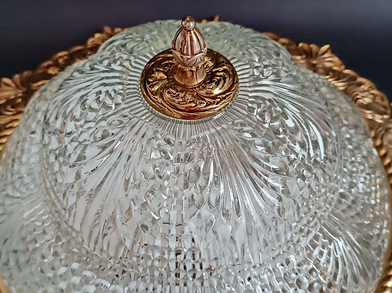 Vintage Ceiling Chandelier WORKING Antique Collectible Lamp With Glass