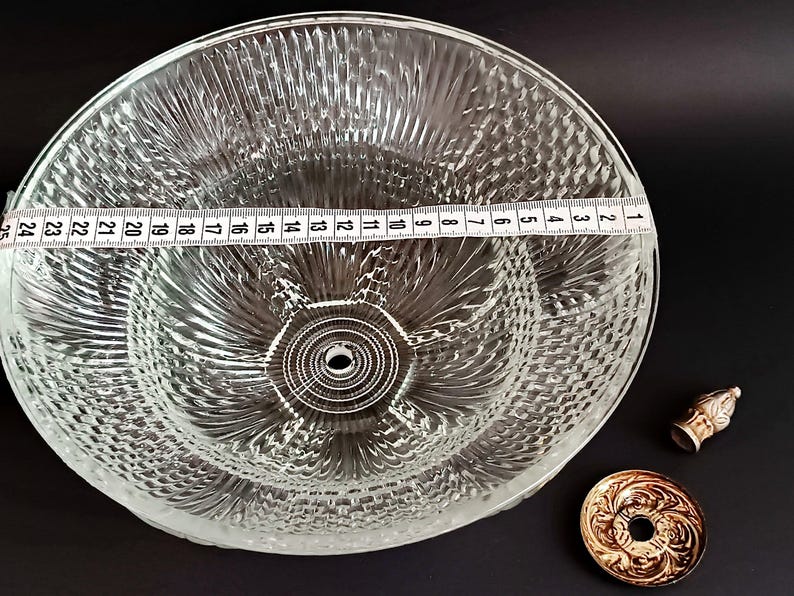 Vintage Ceiling Chandelier WORKING Antique Collectible Lamp With Glass