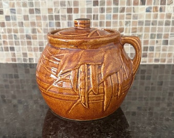 Vintage McCoy Brown Soup/Cookie Jar With Lid 1940'S