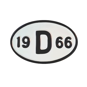VW Beetle Bus 1966 Rear Year Plate - German Origin Aluminum Tag