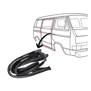 Sliding Door Rubber Seal Gasket Compatible with VW T3 Van 1979–1992 Right Side Weatherstrip Camper Bay Bus Door Rubber Seal