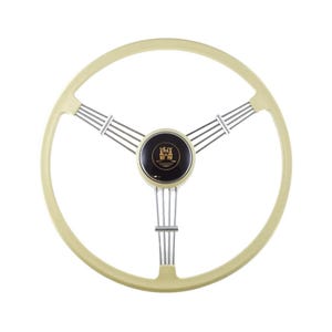 Banjo Steering Wheel 400mm Classic Vintage 3 Spoke Horn Button – Ivory Color OEM Part No C38-I-235