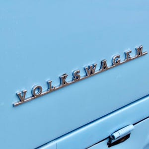 Stainless Rear Volkswagen Text Emblem for VW T2 Split Bay Window Bus 1960–1979 | Classic Van Rear Badge Chrome Logo Replacement - 311853687
