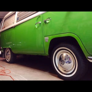 14&quot; White Wall Tyre Insert Set Portawall Style for VW T2 Split Bay Bus 1950–1979 | Classic Retro Tire Trim Rings for Camper Van OEM AC698002