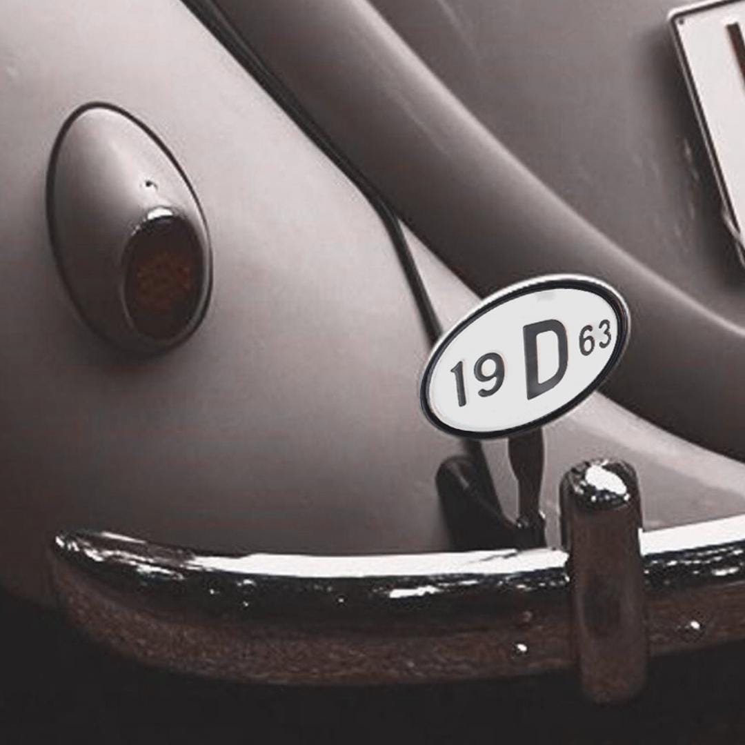 1963 VW Beetle Rear Year Plate – Vintage German D Plate - Etsy