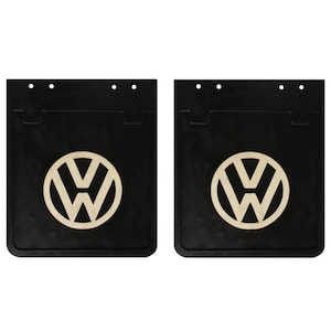 Mud Flaps Pair for VW Beetle T1 T2 Buses Black Rubber Splash Guards With Brackets for Classic VW Bus Camper Van 1950–1979 Models (25-3149)