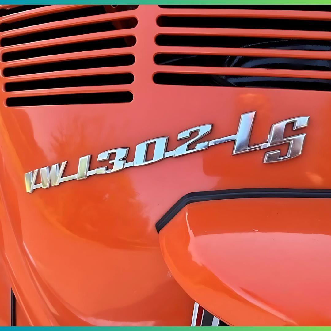 VW 1302 LS Emblem | Stainless Steel Chrome Badge, 1972 VW Beetle