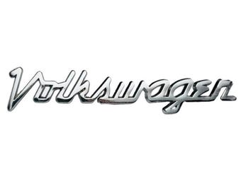 Stainless Front Emblem Badge for VW Beetle Karmann Ghia Variant 1952–1975 | Classic Car Chrome Logo for Hood or Front Panel (2-2014)