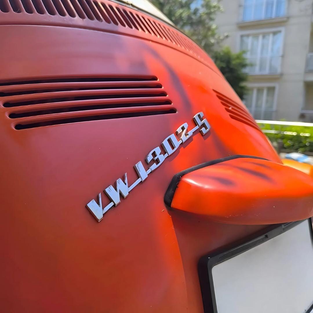 VW 1302 S Emblem | Stainless Steel Chrome Badge, Classic Beetle