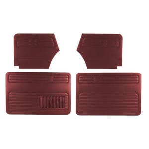 Bordeauxrode deurpaneelset voor Beetle Cabrio Convertible 1300 1302 1303 1968-1979 Vintage bordeauxrode kunstleer interieurset OEM-nr. VW06010108