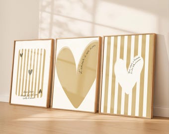 Wall art set, love, digital, Christian in French