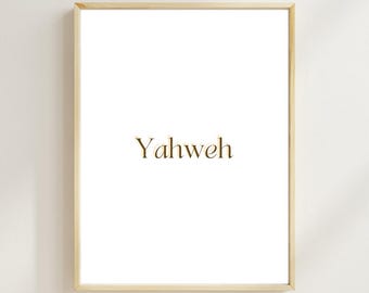 Christian wall poster, in French, digital, "YAHWEH"
