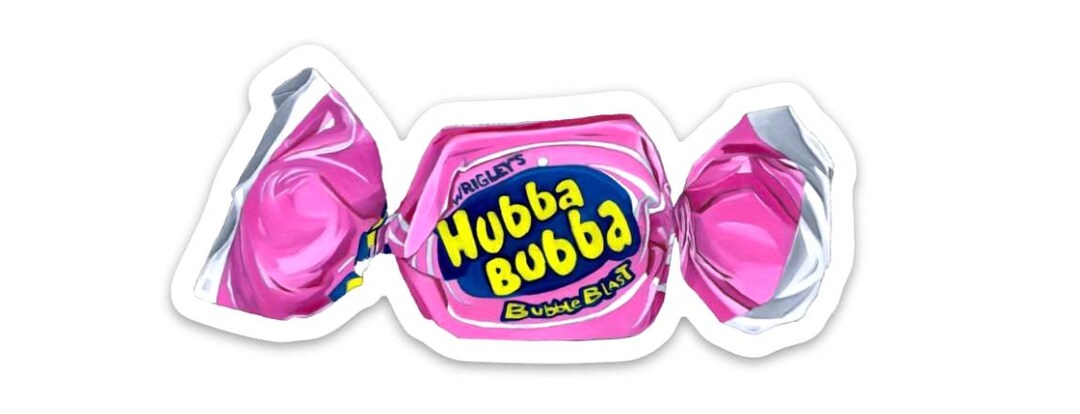 Bubba Sticker Pink Hubba Bubba Sticker - Retrobites by Anna Stark - Etsy