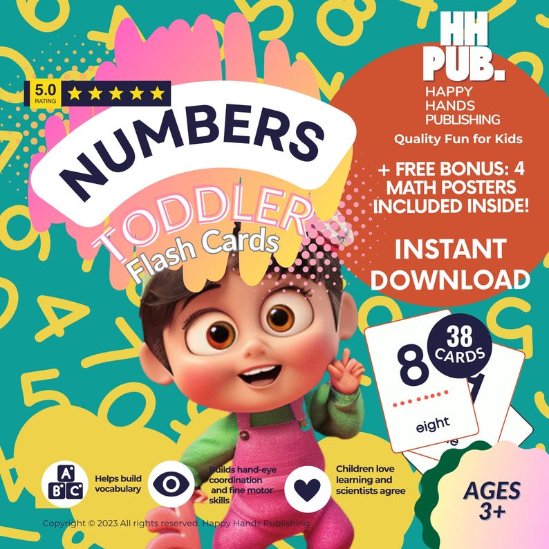 Numbers Flash Cards for Kids | Printable Counting & Math Learning Cards