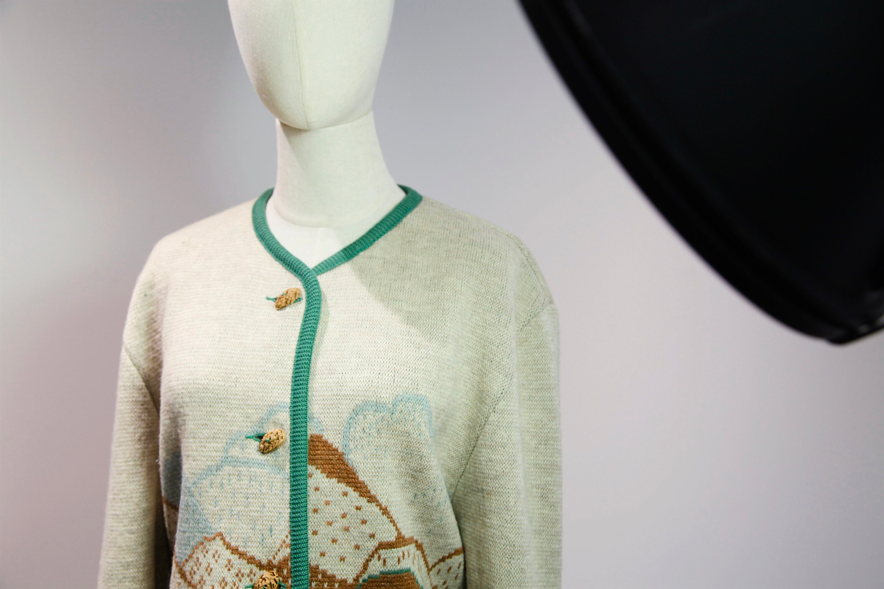 トップス Vintage/Wesenjak TIROL/Knit Cardigan Vintage Wesenjak Tirol Alps Farm Wool Cardigan Made in
