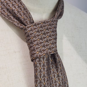 Vintage Hermes Silk Tie Made in France Neutral Pattern
