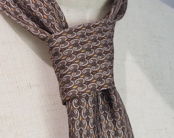Vintage Hermes Silk Tie Made in France Neutral Pattern