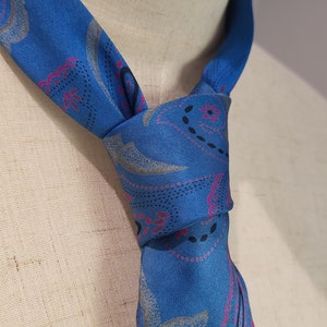 Vintage Givenchy Blue Paisley Pattern Silk Tie Made in Italy