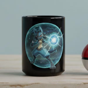 Lucario Tasse Pokemon Kampf Aura Kaffeetasse Anime Gamer
