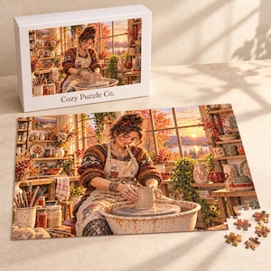 Pottery Artist Jigsaw Puzzle, 110/252/520/ 1014 Pieces Puzzle for Adults, Ceramic Studio Puzzle