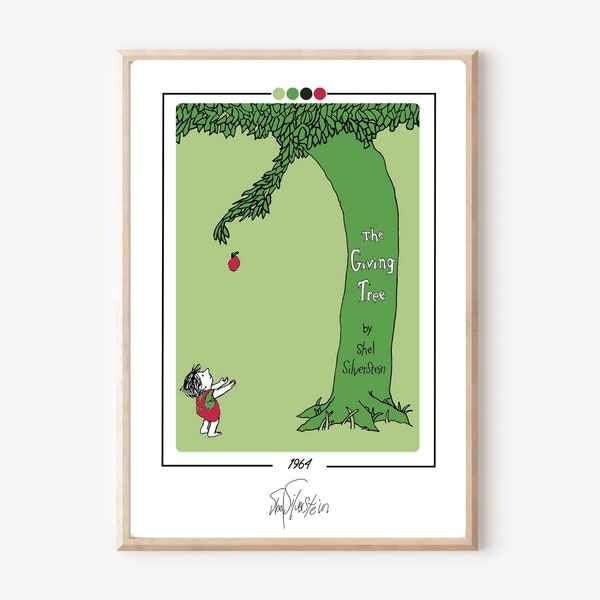 The Giving Tree Book Cover Poster Silverstein Book Print Personalised Book Lover Gift Literary Bookish Gift Nursery Book Art Printable