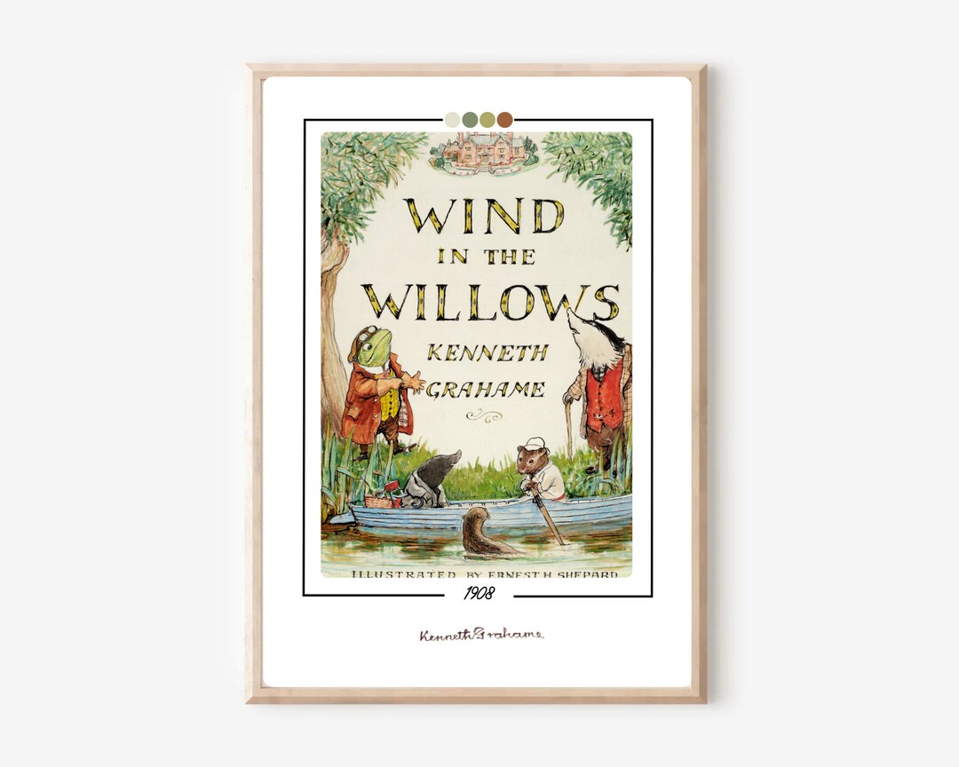 Wind in the Willows Book Cover Poster Kenneth Grahame Book Print