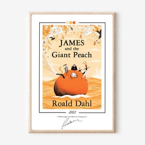 James and The Giant Peach Book Cover Poster Roald Dahl Book Print Personalised Book Lover Gift Literary Bookish Gift Nursery Matilda Book