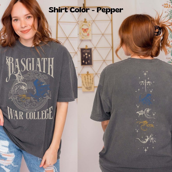 Fourth Wing Double-Sided Sweatshirt, Basgiath War College Shirt, Basgiath War College Gift, Fourth Wing Shirt, Bookish Dragon Rider Shirt