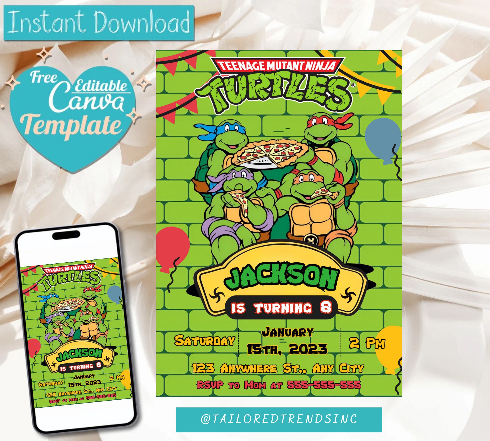 Free Printable Teenage Mutant Ninja - Il Fullxfull.5348262803 7j02 