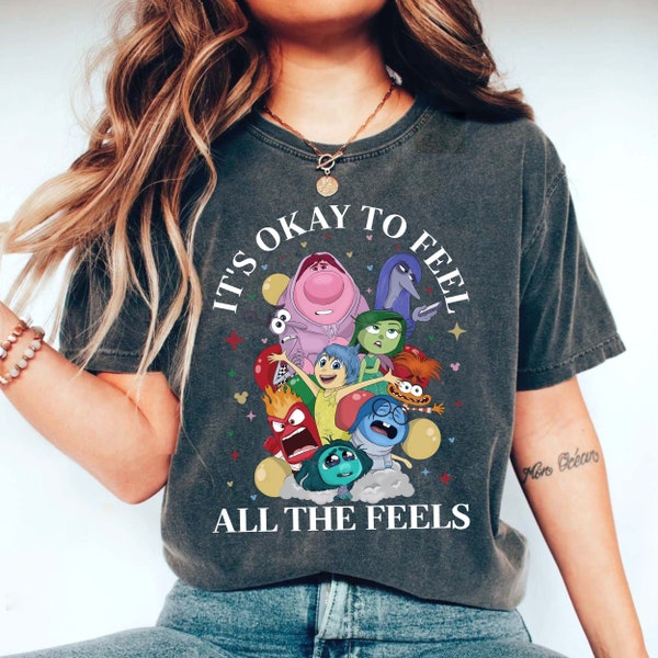It's Okay To Feel All The Feels Shirt, Emotions Inside Out Characters Shirt,Joy Disgust Fear Sadness Anger Tee,Pixar Inside Out Movie Shirt