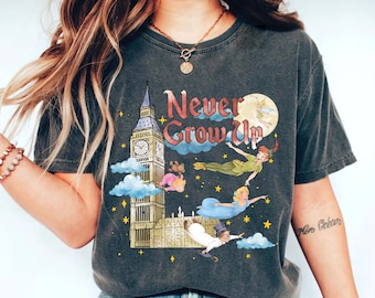 Never Grow Up Water Color Comfort Shirt, Disney Peter Pan Shirt, Darling Flight Neverland Shirt, Peter Pan Wendy Tinker Bell, Disney Shirt