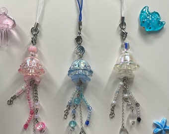 Jellyfish phone charm, matching jellyfish phone straps