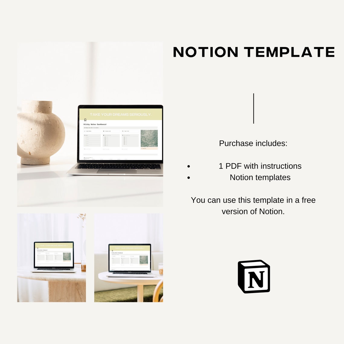 Sticky Notes Notion Template Personalized Sticky Notes Notion Etsy