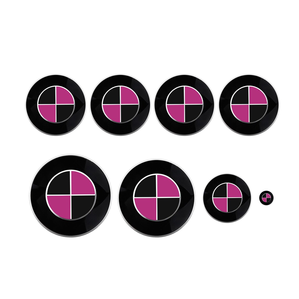 Matte Black Sticker for BMW Emblem Vinyl Wrap Overlay