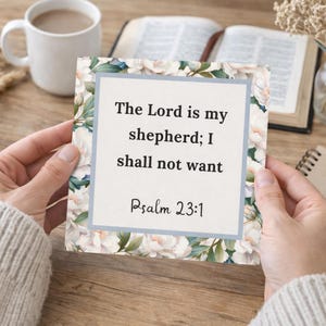 Christian Affirmations Cards | Floral Bible Verse, Canva Editable (Digital Download) Inspirational scripture cards, wall art printable