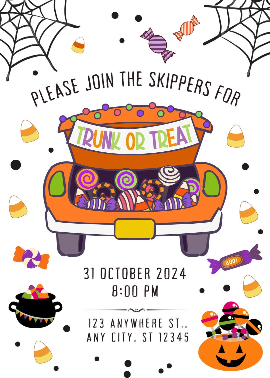 Trunk or Treat Flyer Template | Editable in Canva | Digital Download ...