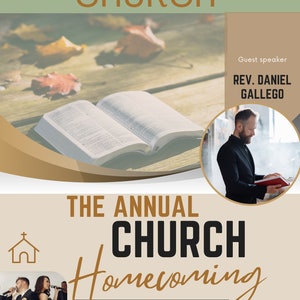 Church Homecoming Flyer| Church events flyer | Fall event flyer| Editable template| Edit in Canva| Flyer size   event flyer| Advertisement