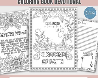 Libro para colorear con versículos bíblicos cristianos / Estudio bíblico / Devocional para mujeres / Libro de derechos de autor cristiano / Regalo inspirador para ella / Escrituras editables