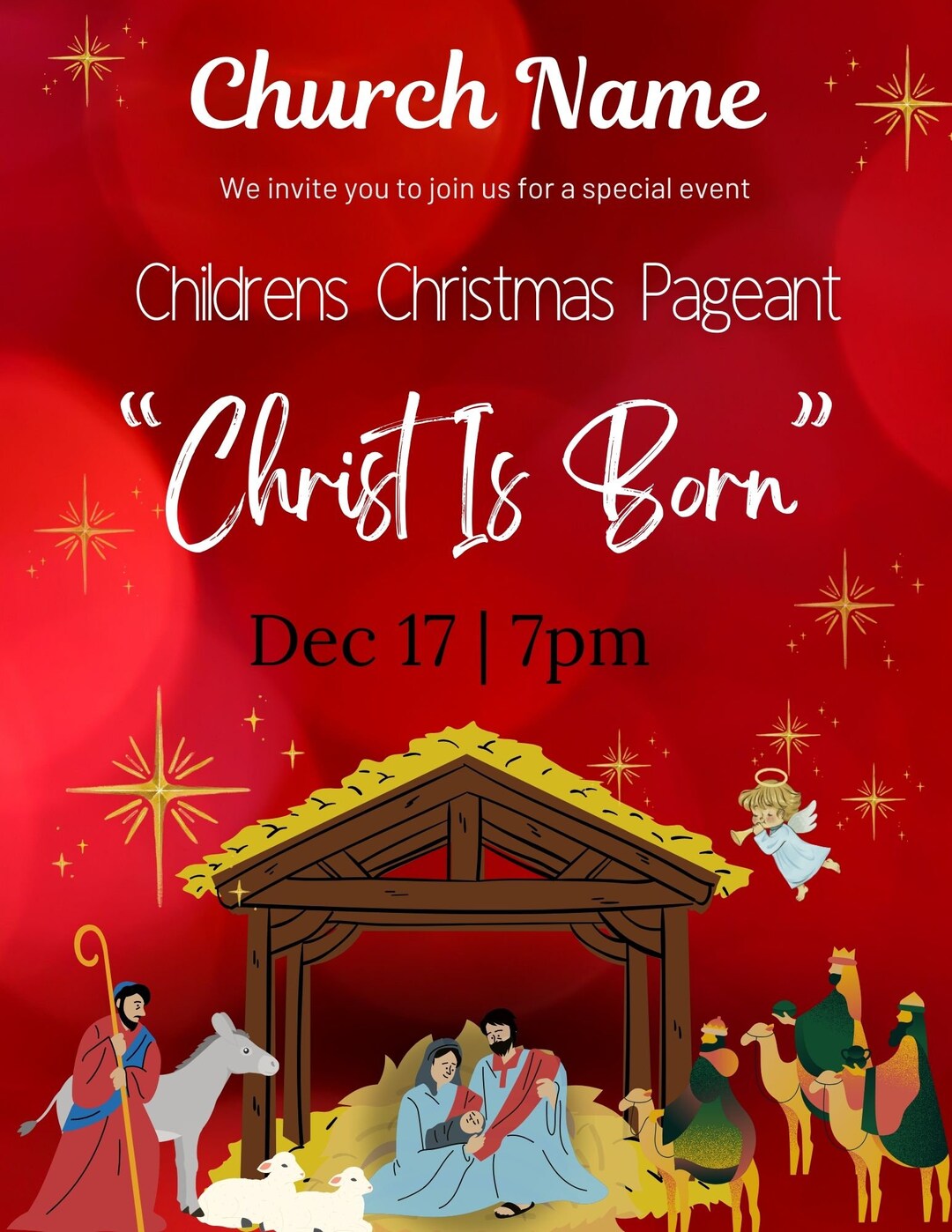 Church Christmas Play PLR Church Christmas Flyer Church Events New ...