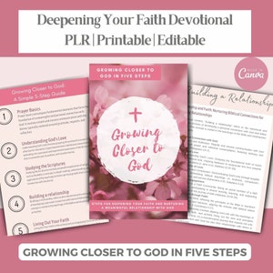 Women's Ministry Devotional, faith based ebook, Christian PLR, Editable in Canva