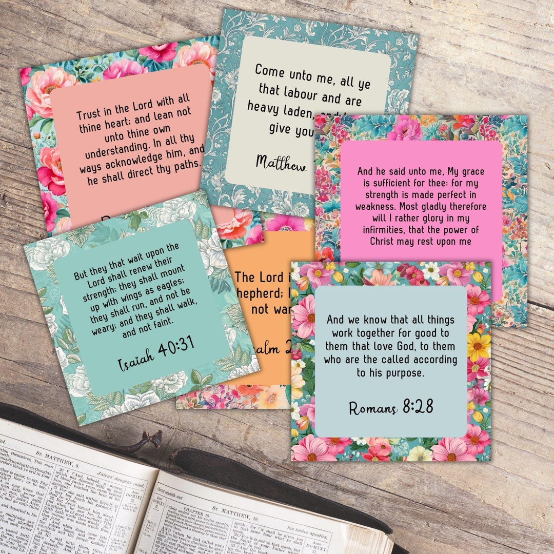 Printable Christian Bible Scripture Affirmation Cards | Uplifting Bible ...