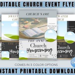 Church Homecoming Flyer| Church events flyer | Fall event flyer| advertisement flyer| Editable template| Edit in Canva| Organizational event