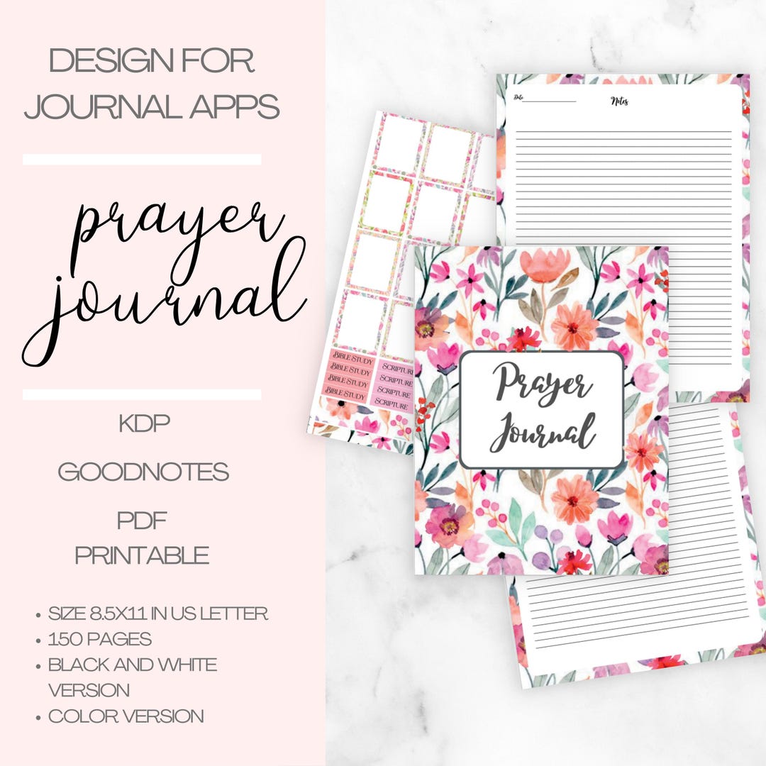 Prayer Journal Printable, Digital Bible Study Prayer Journal for Women ...