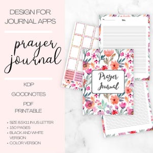Prayer Journal Printable | Bible Study Planner | Christian Digital Journal | Faith-Based Bible Journal for Women | Prayer Notebook & Planner