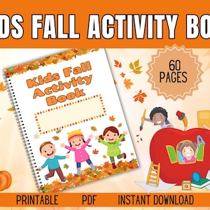 Kids Fall Activity Booklet | Fall learning fun for kids| 60 Pages of Fun and Learning | Printable PDF | Fall-Themed Educational Activities