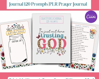 Gratitude Journal| Gratitude Journal Prompt Planner Template| Canva Template| Prayer planner| Private Label Rights Gratitude Planner| PLR