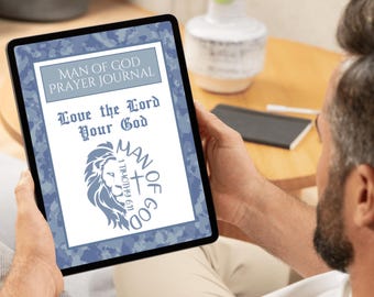 Men's 2026 Hyperlinked Prayer Journal | Bible Study, Goodnotes (Printable PDF) Hyperlink Planner, scripture tracker, faith devotional, canva