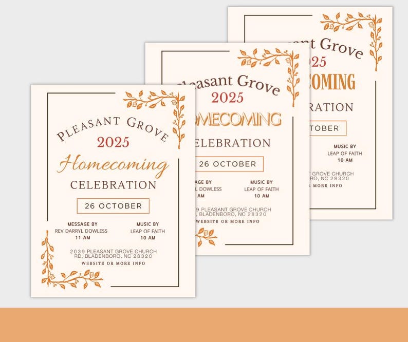 Church Homecoming & Fall Event Flyer – Editable Canva Template - Etsy