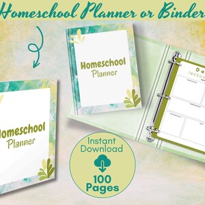 100pg HOMESCHOOL Planner Printable, Home School Teacher, Academic ...