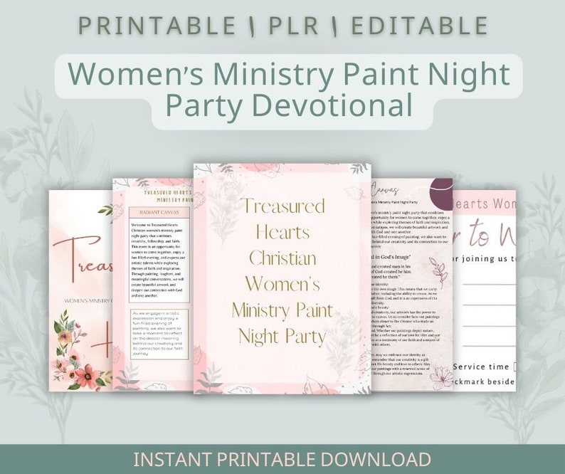 Women's Ministry Paint Night Devotional Digital Download, Church
